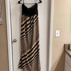 Tan and black long dress